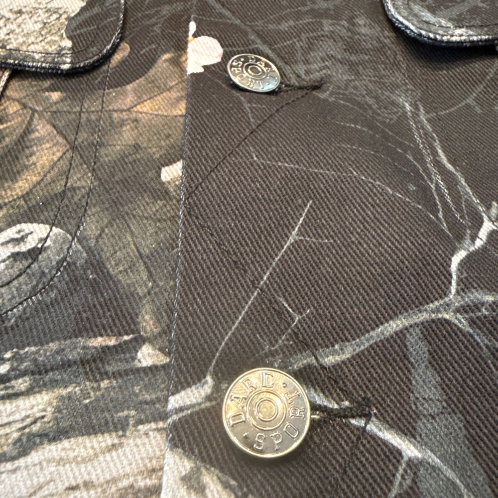 Darc Sport Starry Blossom Woodland Camo Denim Jacket — Size L (Oversized) Sample - Picture 7 of 9